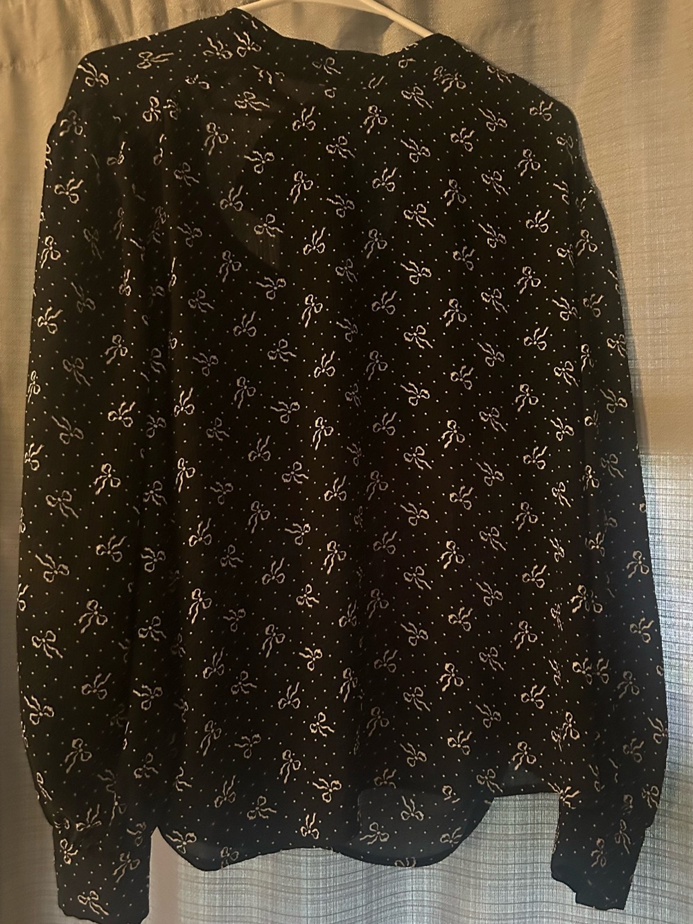 LOFT Black Mini Bow Print Skirt